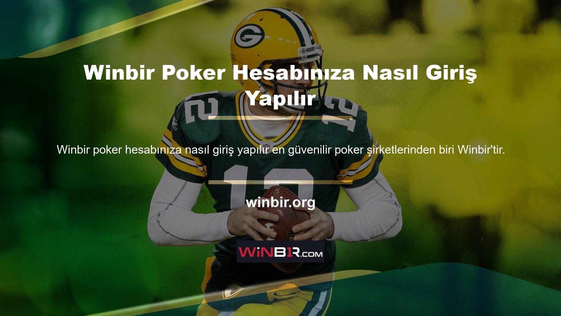 Poker hesabınıza nasıl giriş yapılır Winbir, Türk casino oyuncularını seven ve çeken casino şirketlerinden biridir
